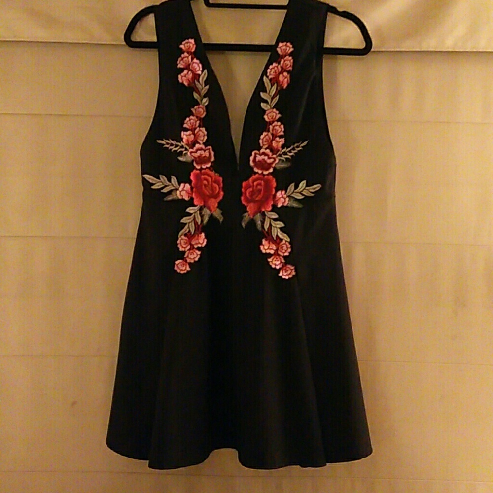 Floral Embellished Skater Style Dress